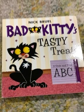 Bad Kitty's Tasty Treats ABC Slide-and-Find Board Book - Black & Purple